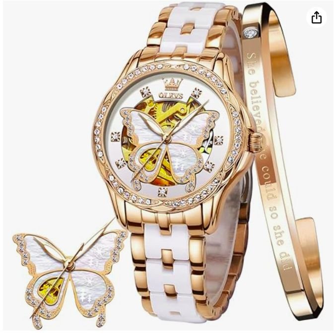 OLEVS Women's Rose Gold Automatic Watches